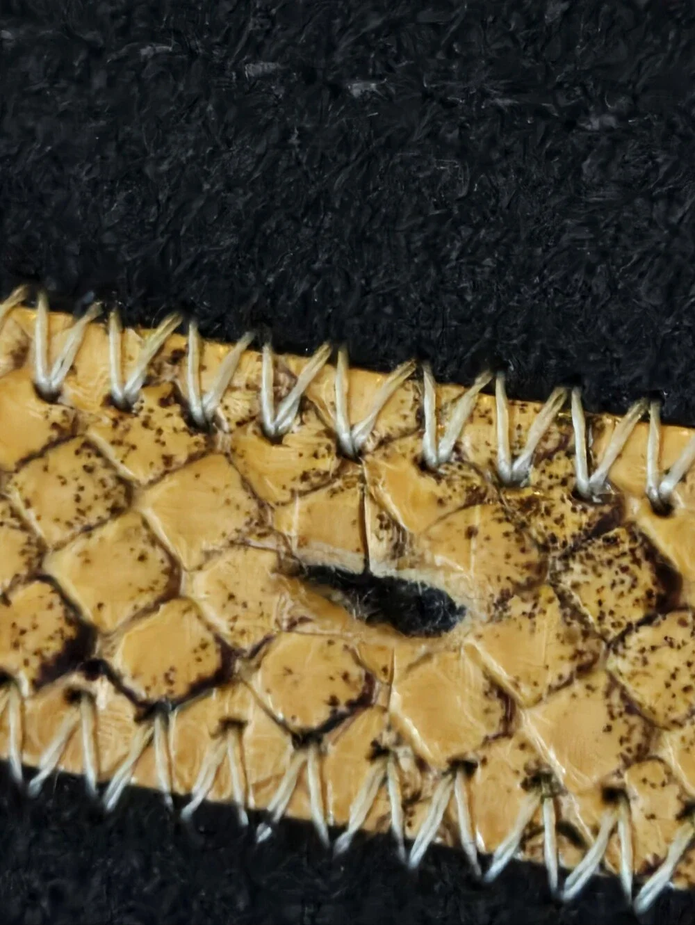 Artisanal Genuine Snakeskin Suede Belt 34